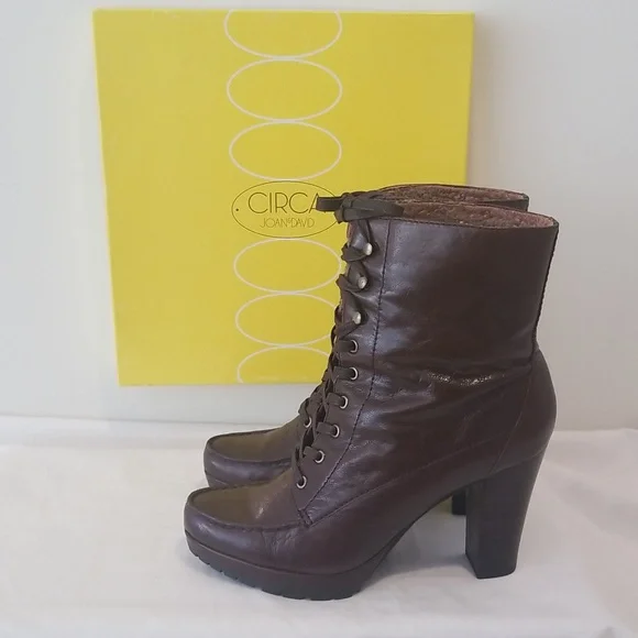 CIRCA Joan & David Dk. Brown Leather Bootie - Picture 6 of 9